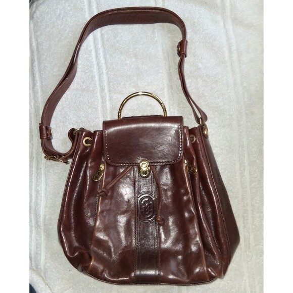 Marino Orlandi Convertible Backpack Brown Italian Leather